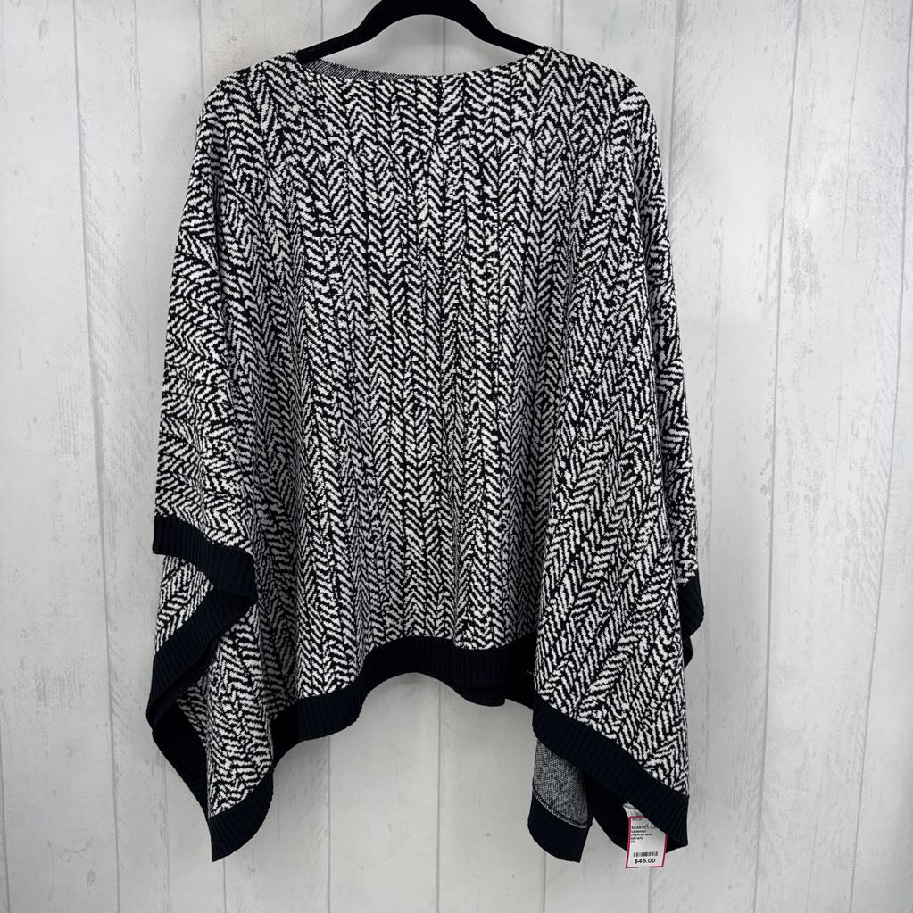 chevron knit poncho sweater