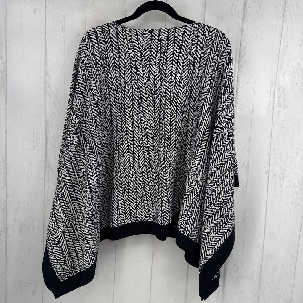 chevron knit poncho sweater