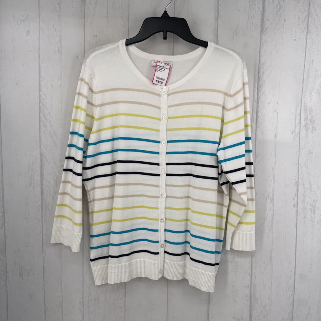 PXL l/s stripe button cardigan