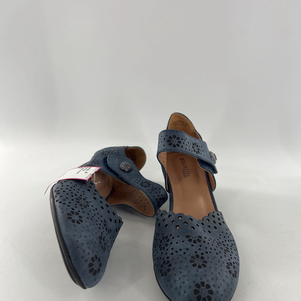 9 perforated leather low heel mary janes