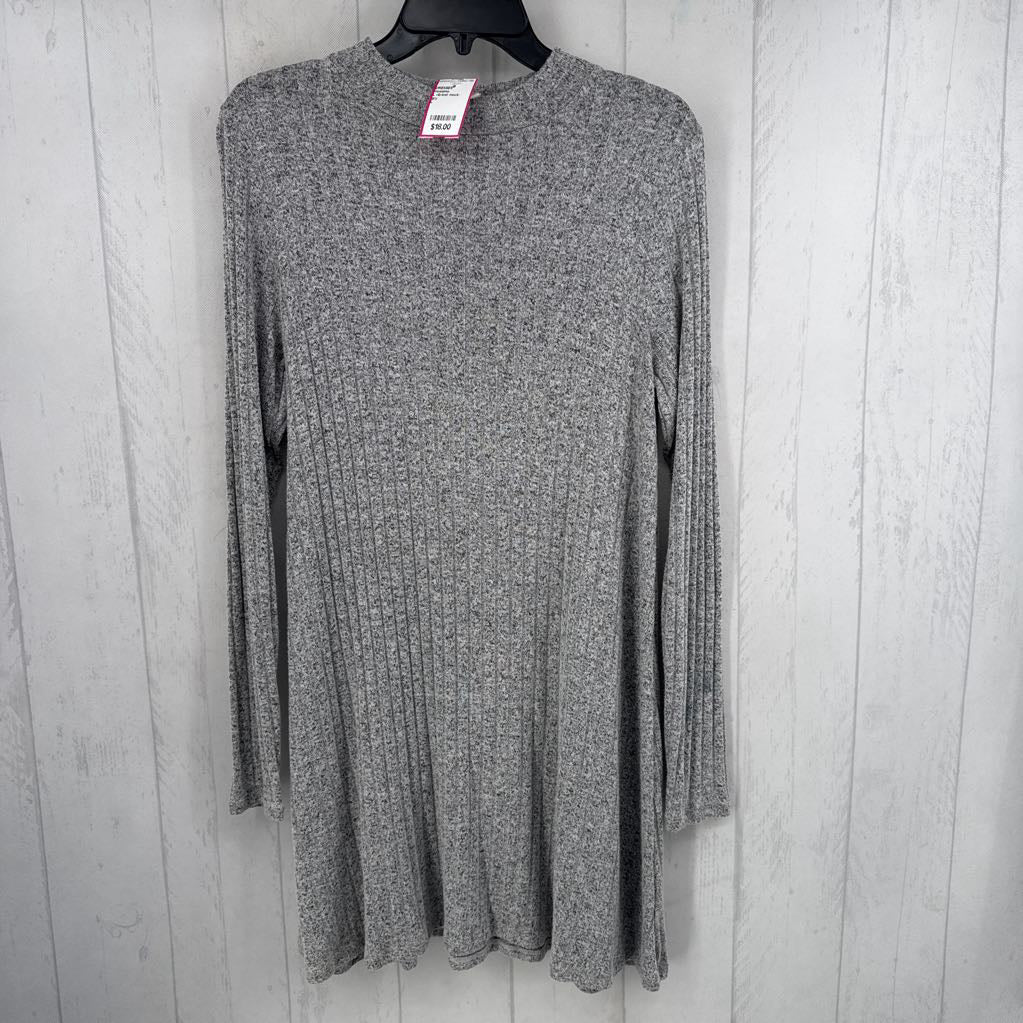 L rib-knit mock-neck l/s dress