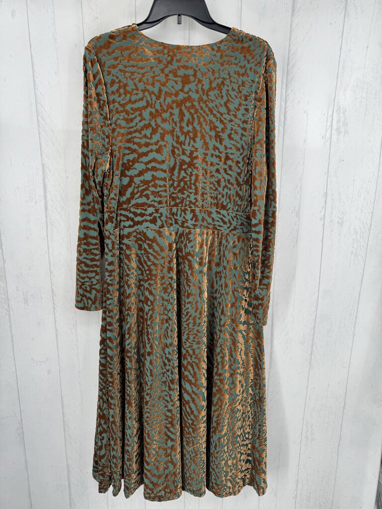 L velvet crossover l/s dress