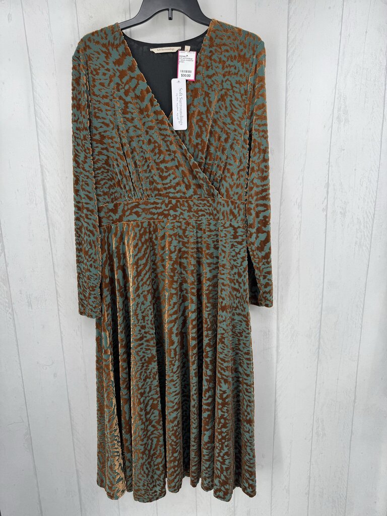 L velvet crossover l/s dress