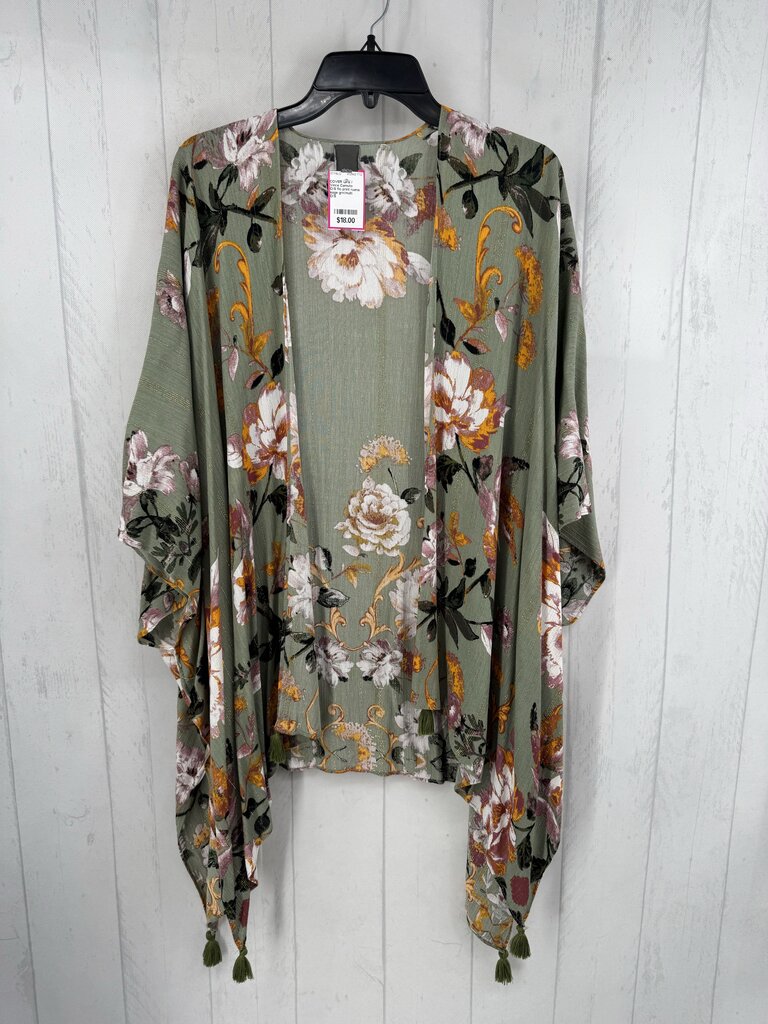 O/S flo print ruana