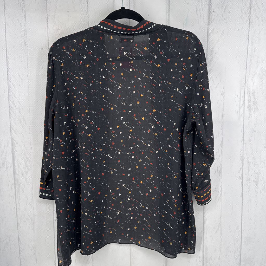 Lp printed semi-sheer cardi