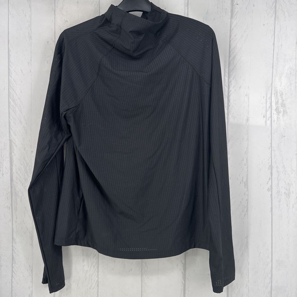 L perforated mock neck l/s top
