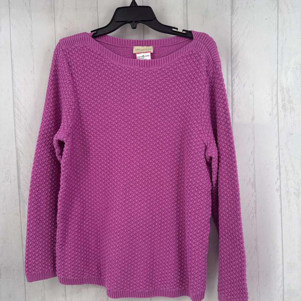 M Popcorn Knit Bateau Neck Sweater