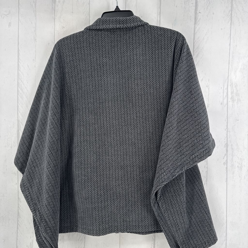 M herringbone print fleece jacket
