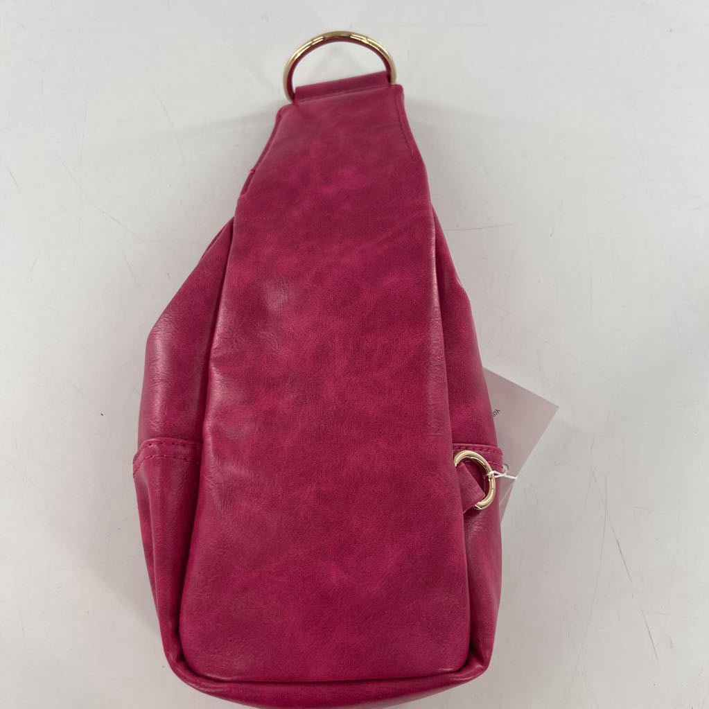 woven vegan leather slingbag