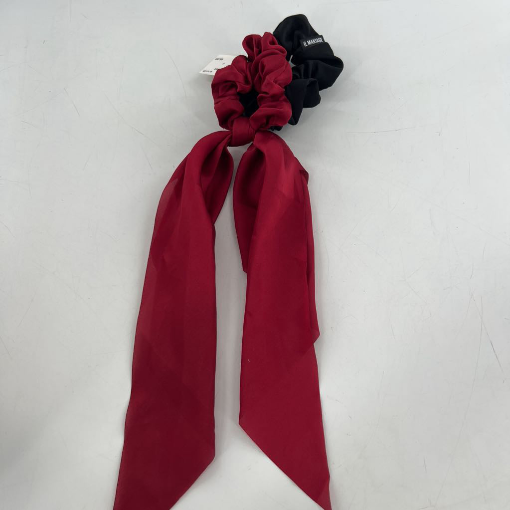 2pc scruchie set blk/red