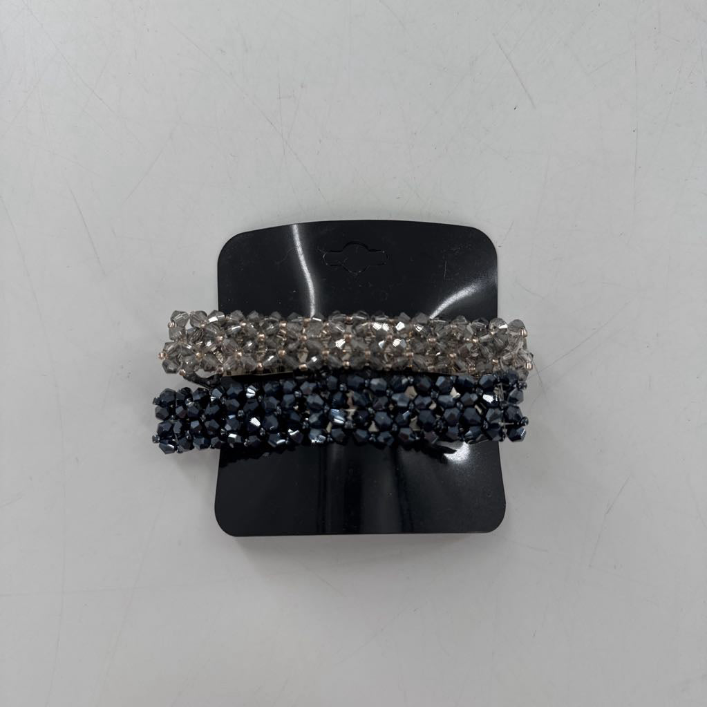 beaded hairclips gry/nvy