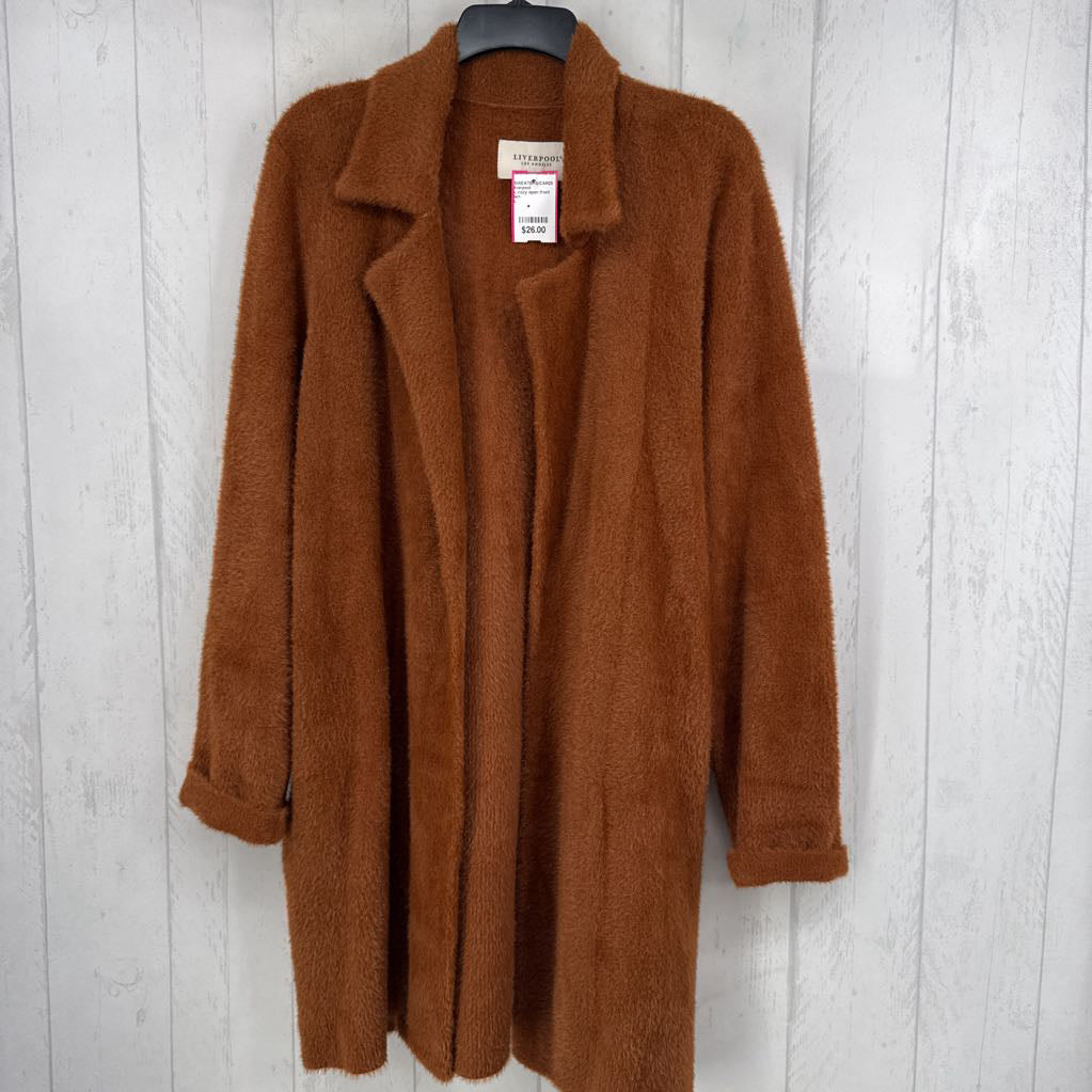 L cozy open front cardi