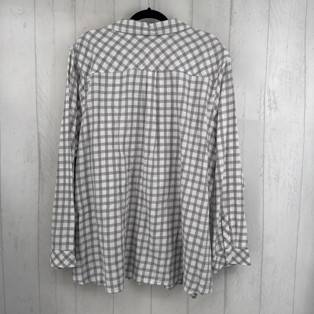 3X plaid button down l/s top