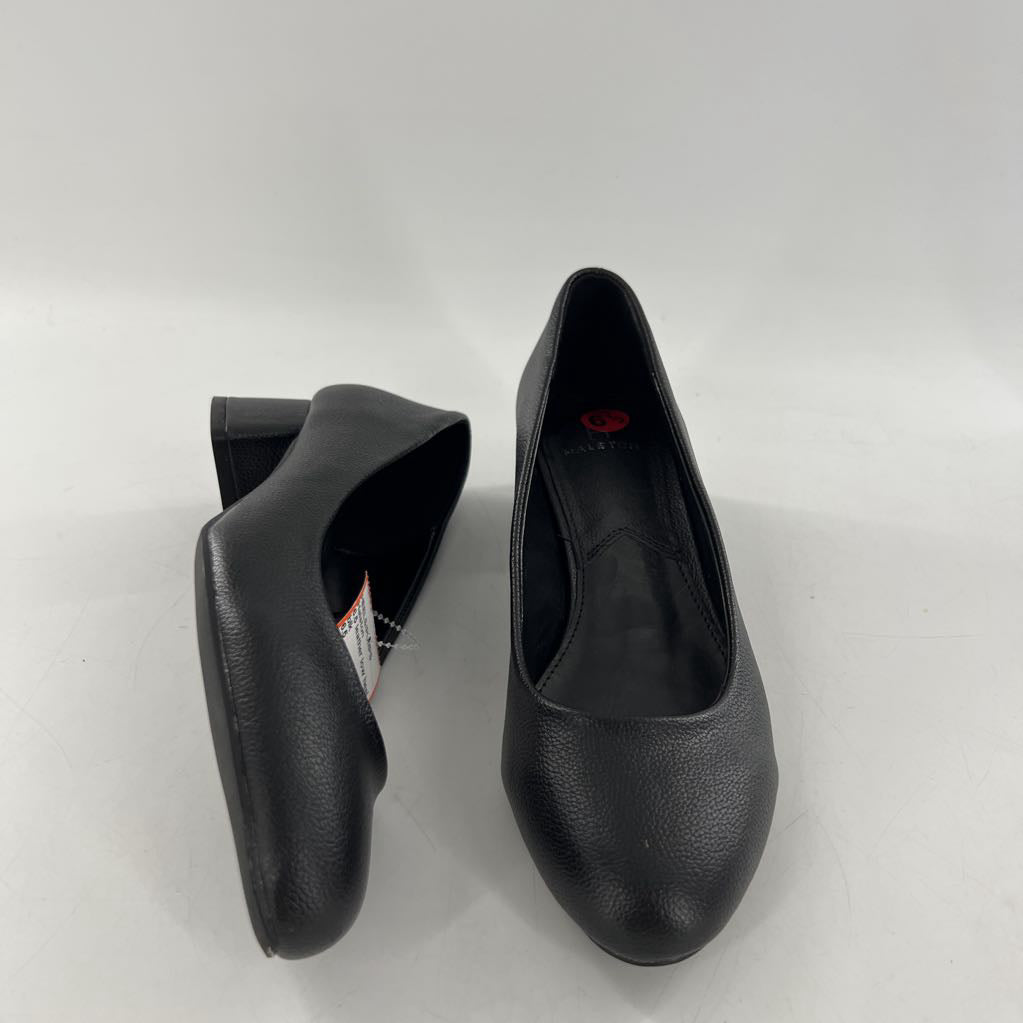 6.5 leather low heel pumps