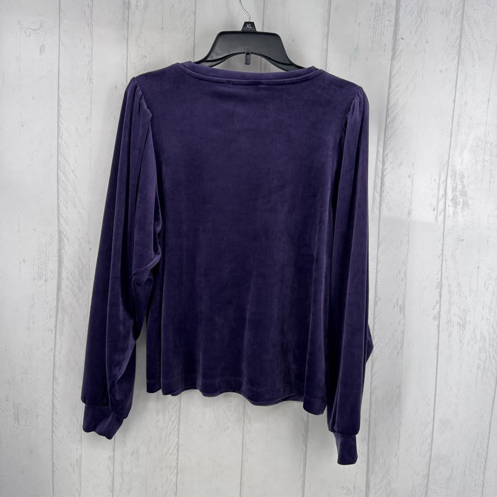 M velour l/s top