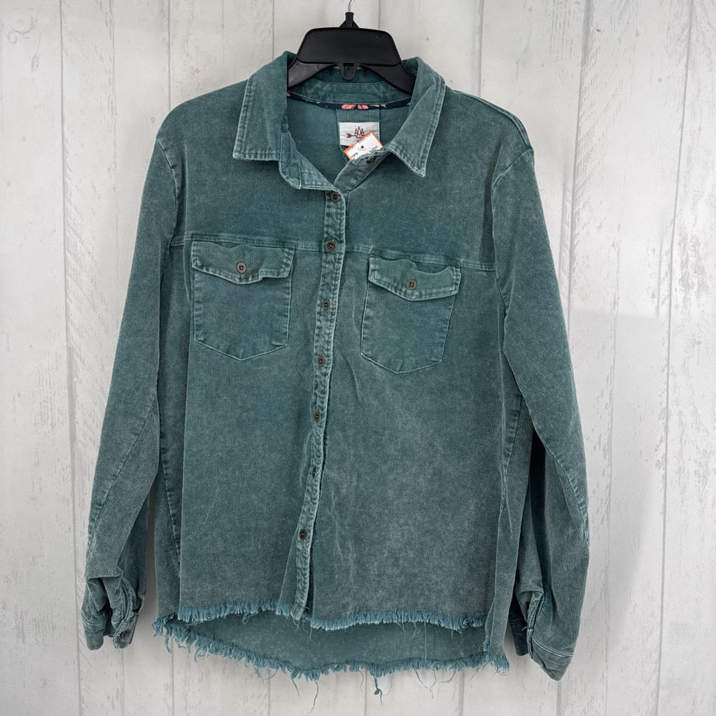M corduroy button down l/s top