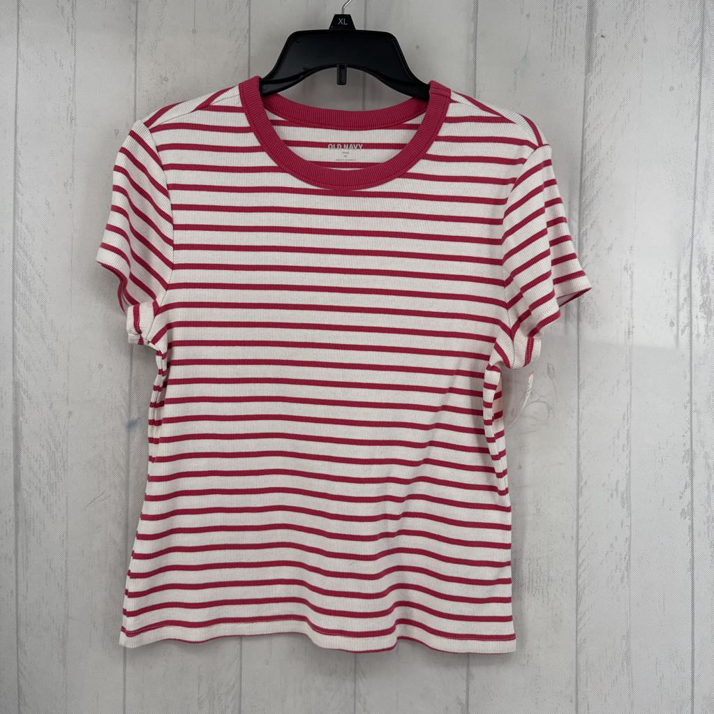 XL ribbed striped s/s tee