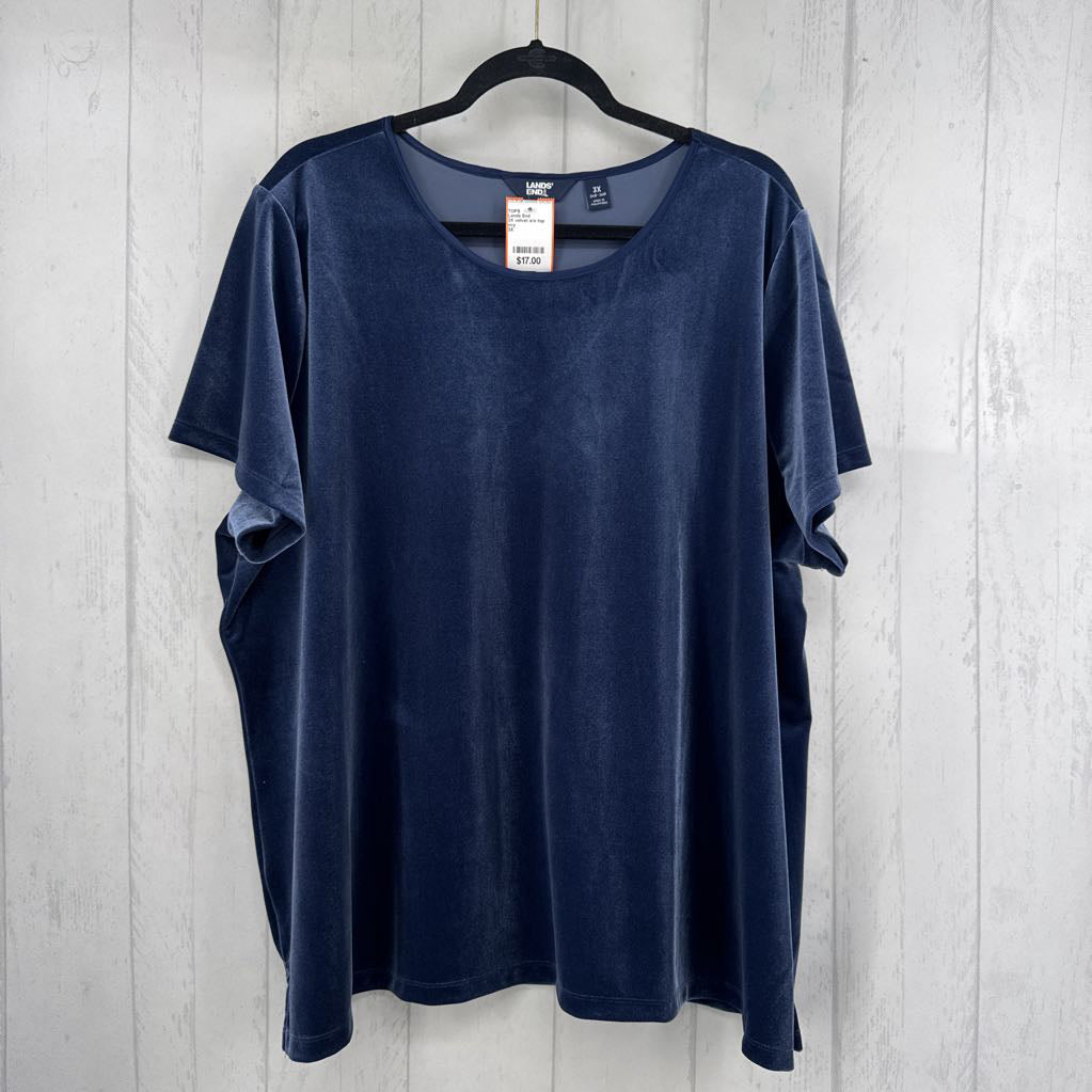 3X velvet s/s top