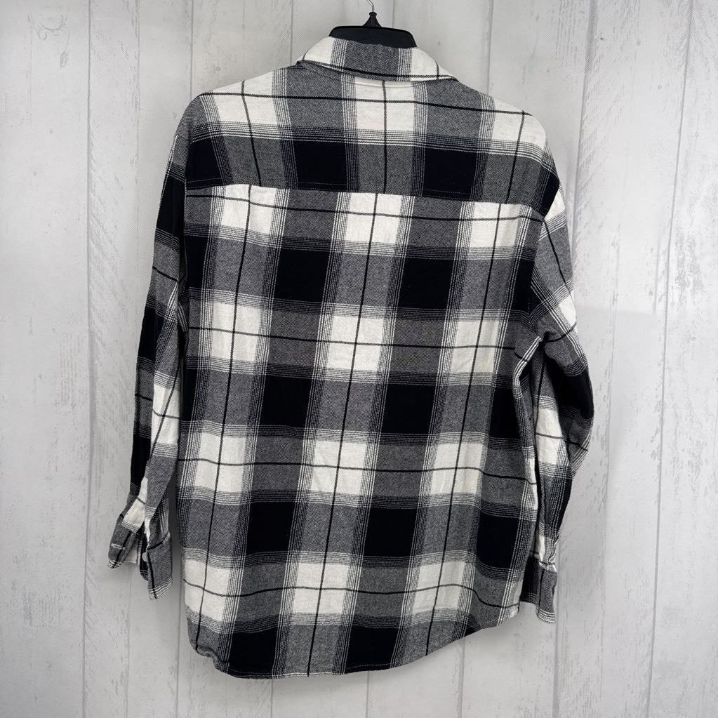 M plaid button down l/s top