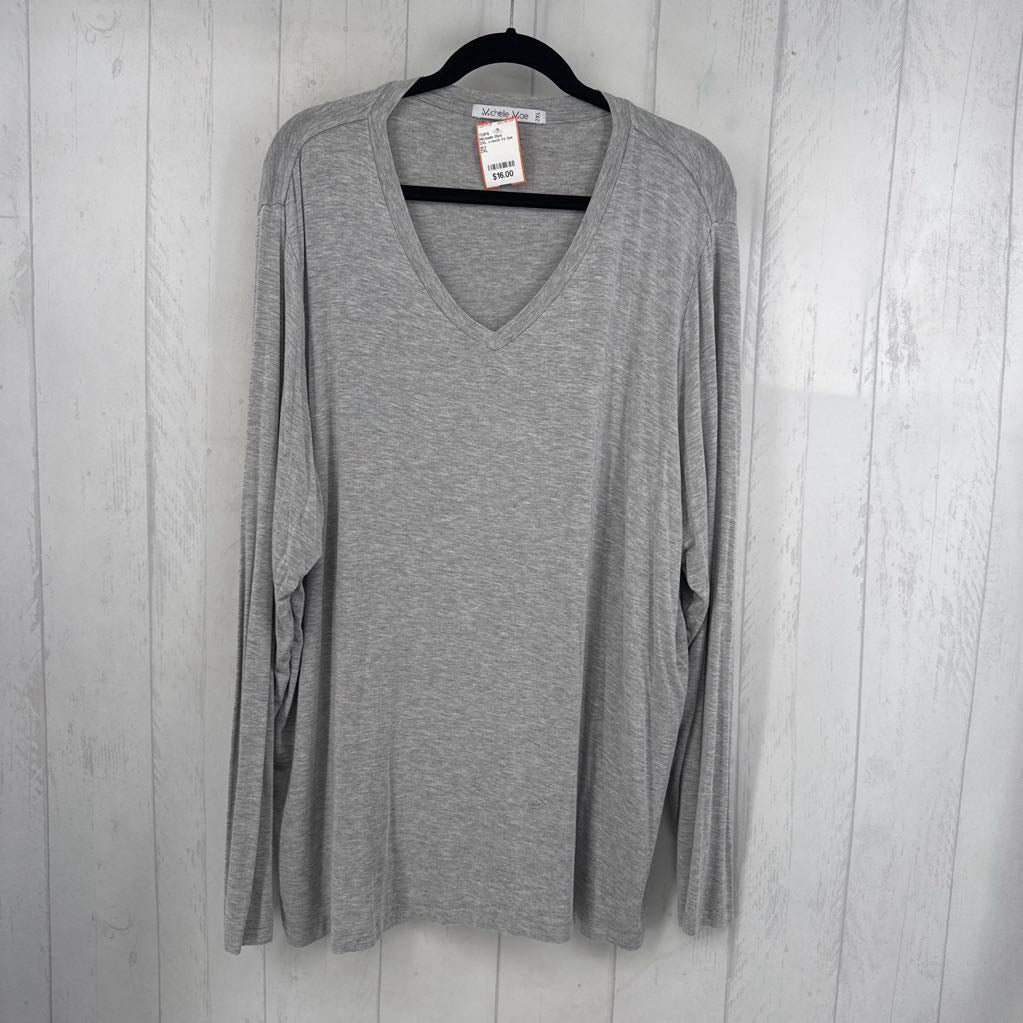 2XL v-neck l/s tee