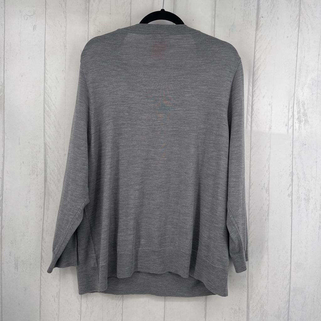 2X round neck l/s knit top