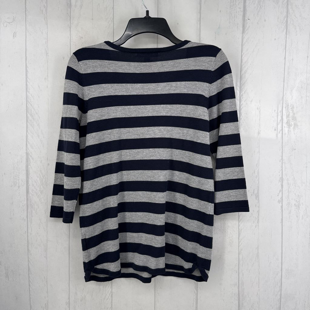 M striped knit 3/4 slv top