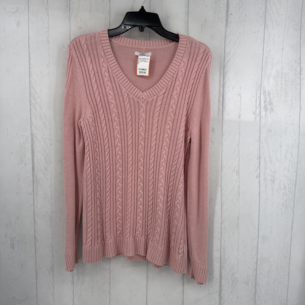 M v-neck cable knit sweater