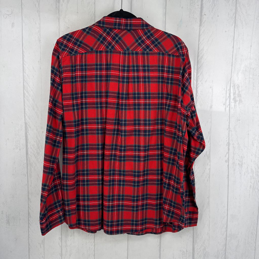 XXL plaid button down l/s top
