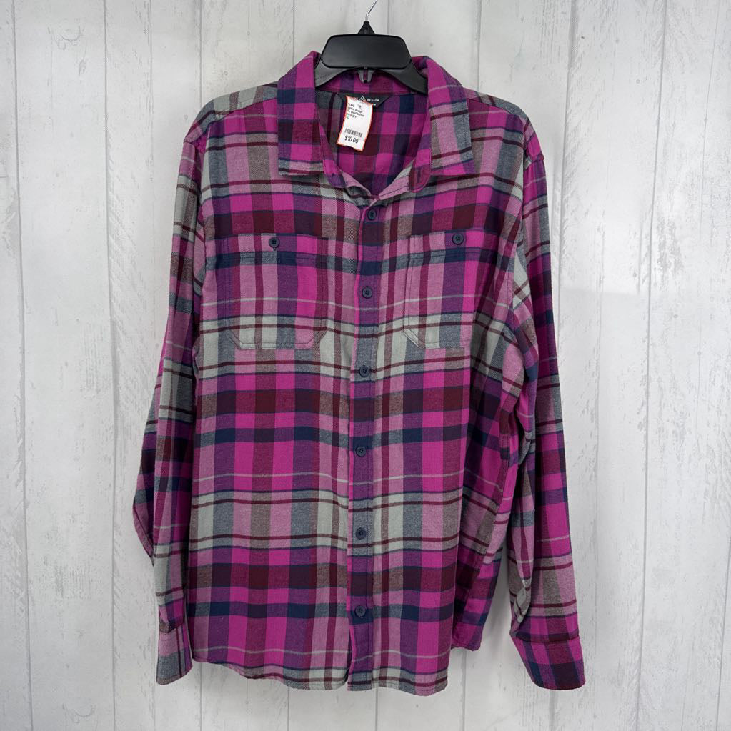 XL plaid button down l/s top