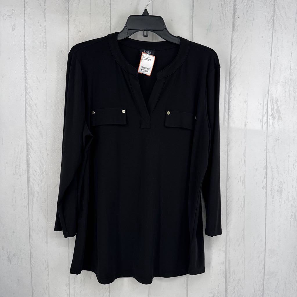XL split neck 3/4 slv top