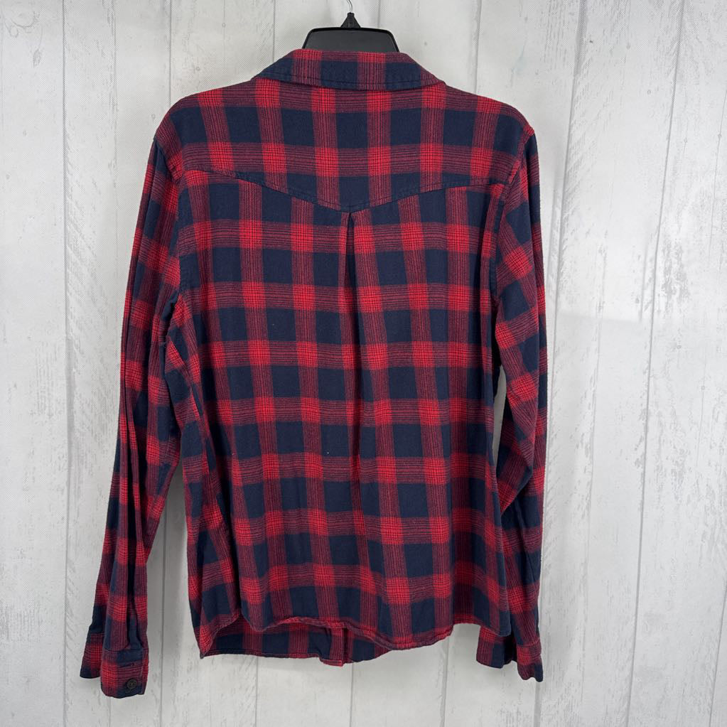 XL plaid button down l/s top