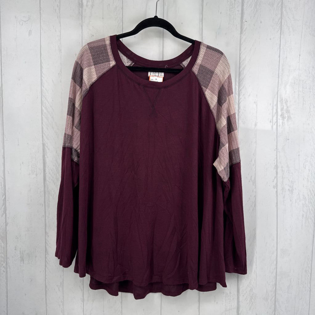 4X plaid accent l/s tee