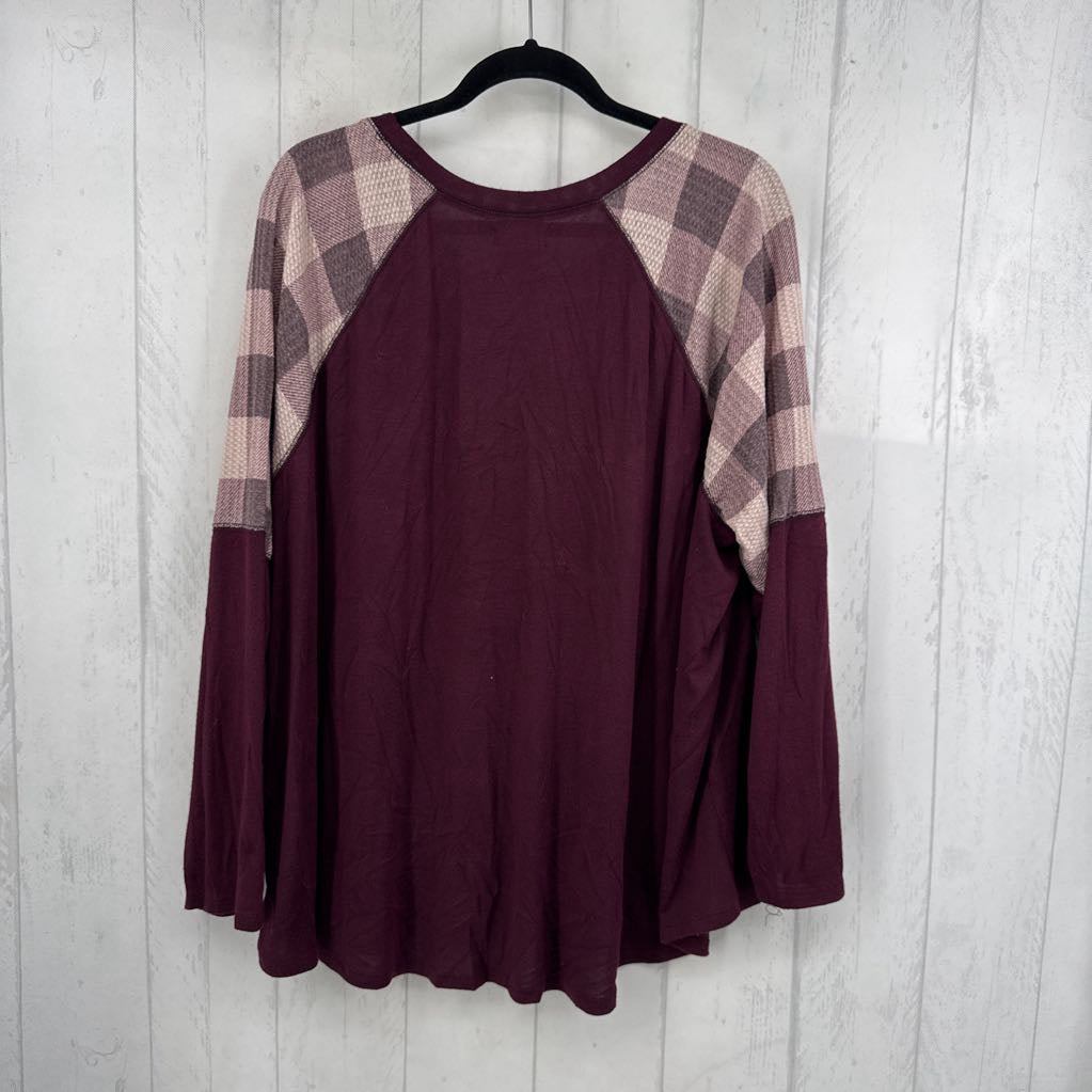 4X plaid accent l/s tee