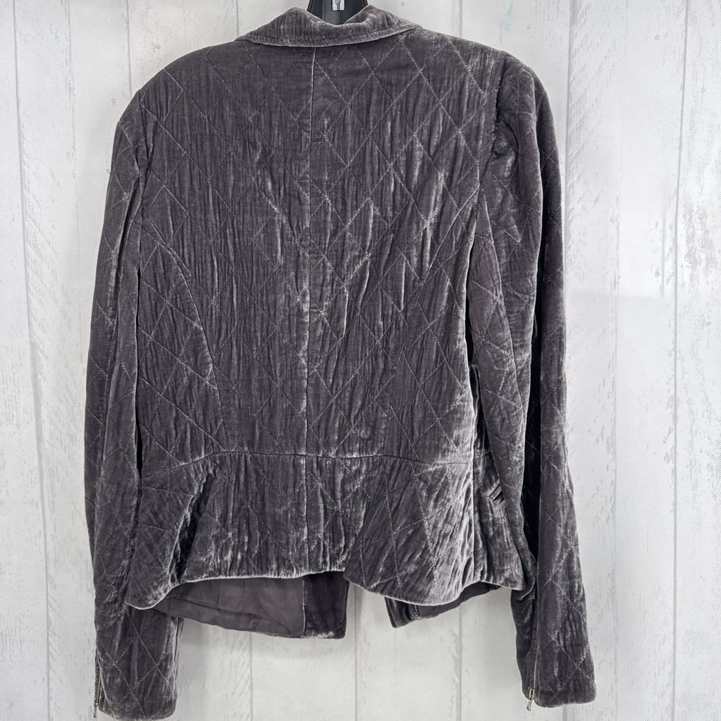12 velour quilted blazer