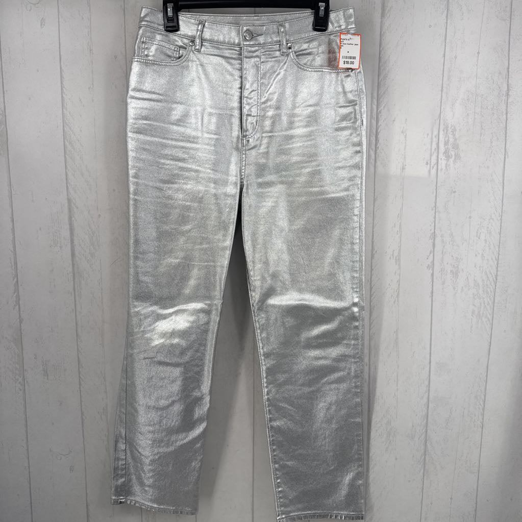 6 faux leather jean