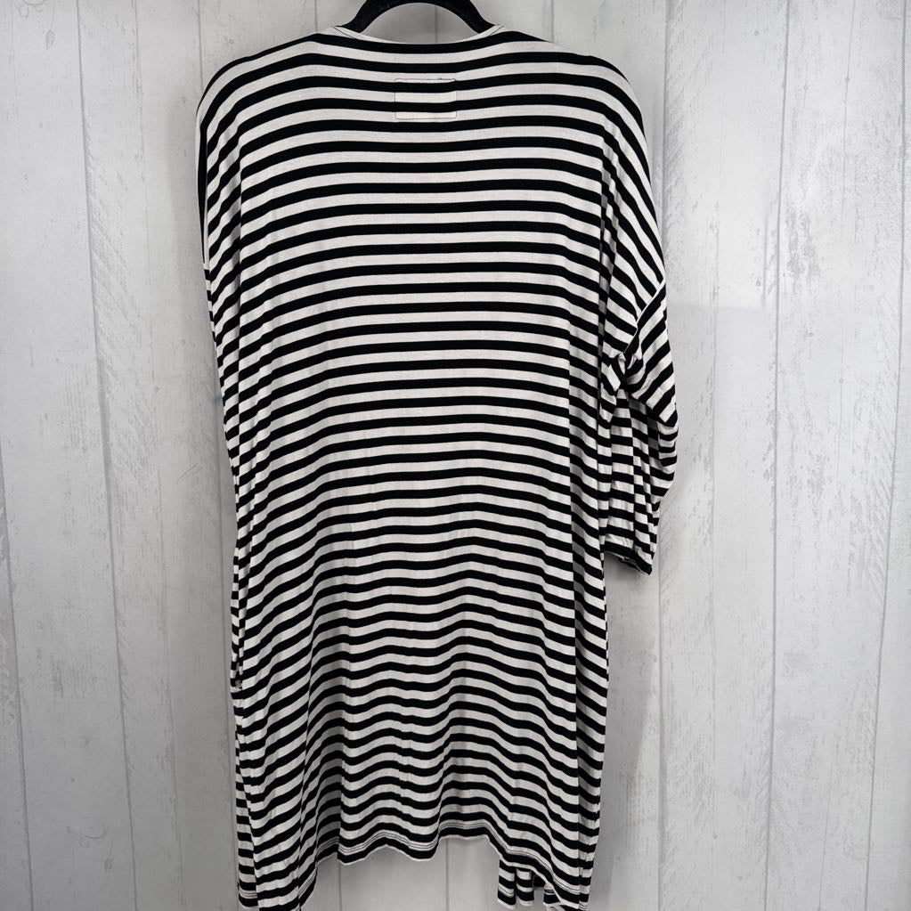 M/L striped lightweight open front cardi