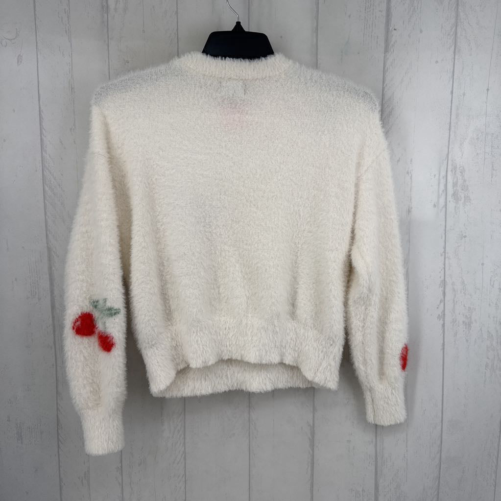 M l/s cherry fuzzy sweater