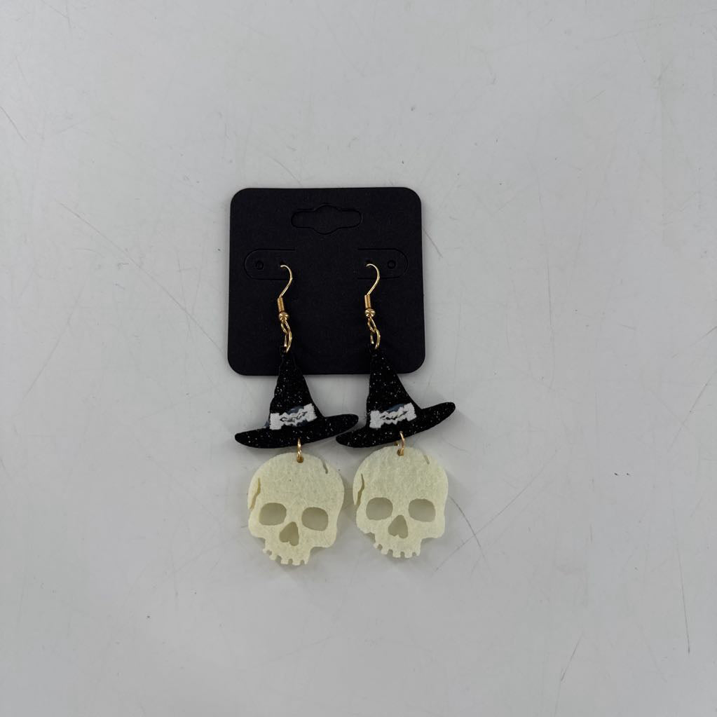 felt skeleton dangle earrings