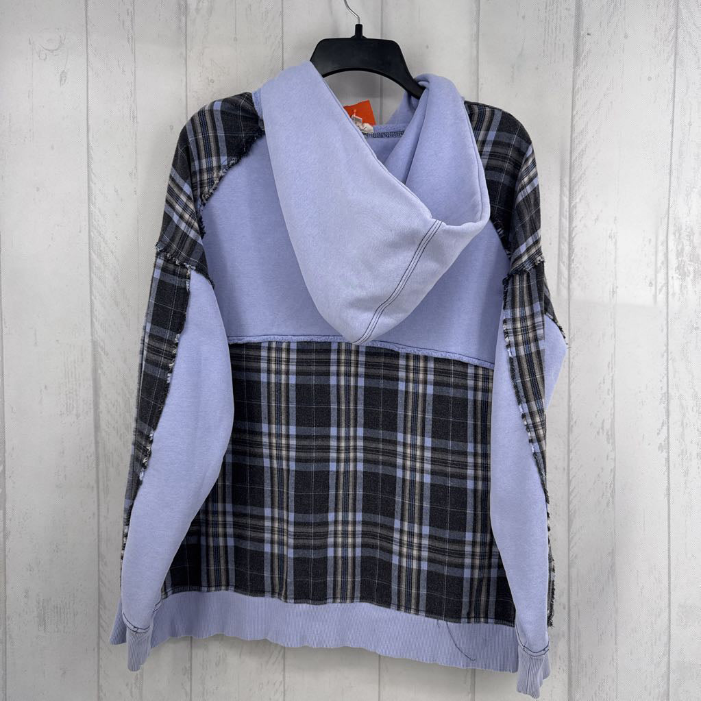 S plaid accent hoodie