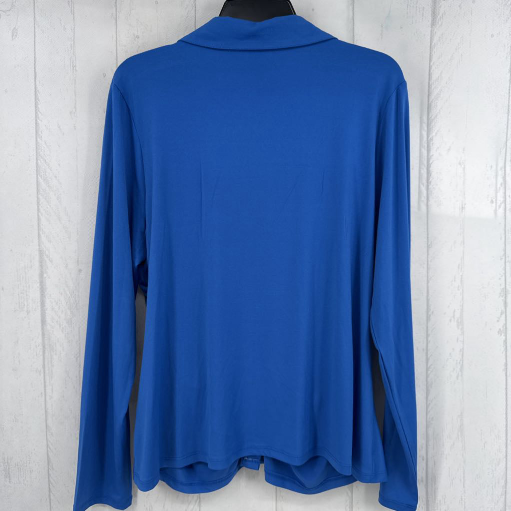 XXL gathered button down l/s top