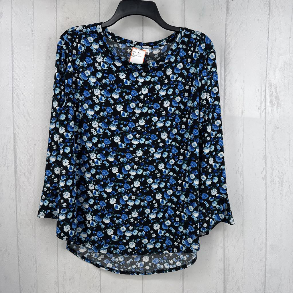 L flo print 3/4 slv top