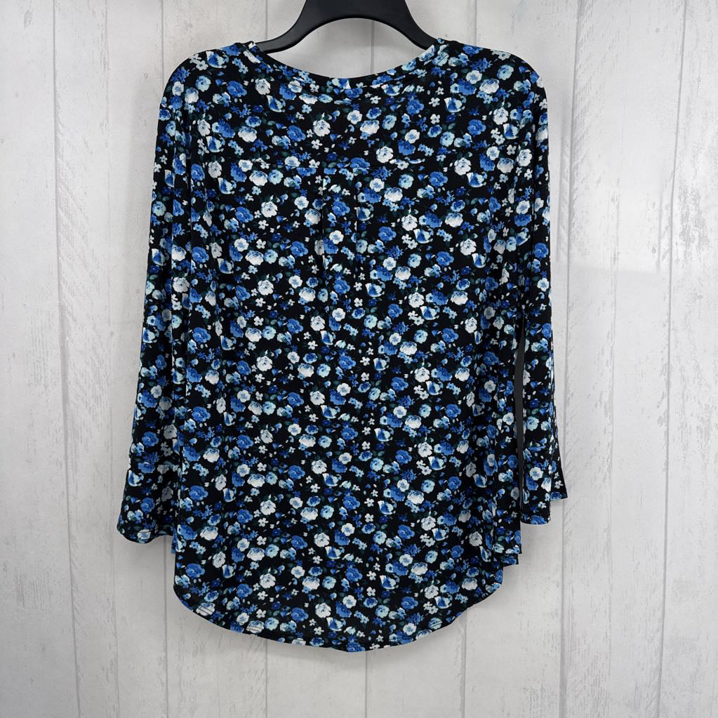 L flo print 3/4 slv top