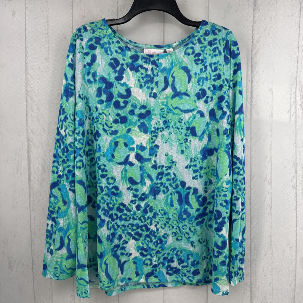 L animal print l/s top