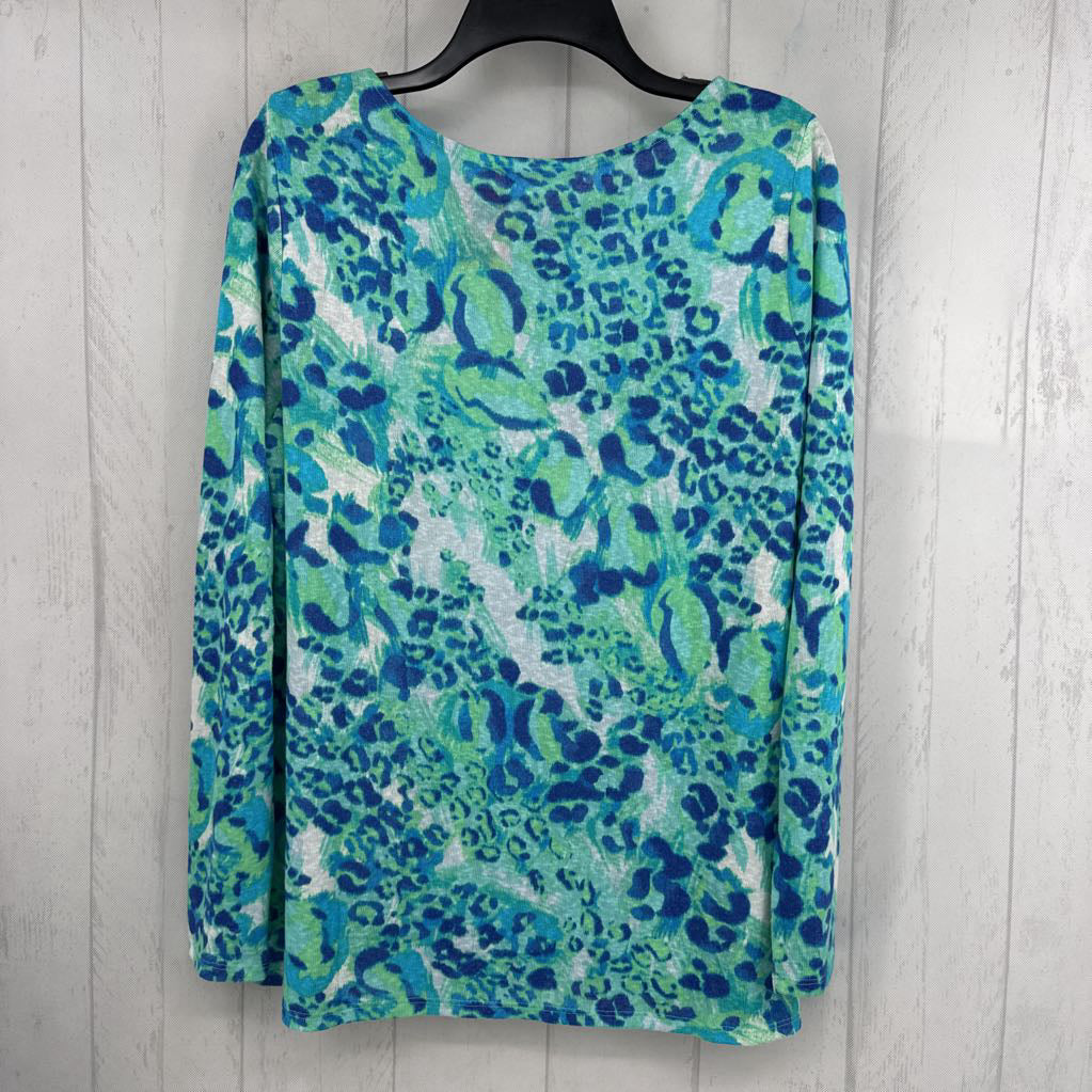 L animal print l/s top