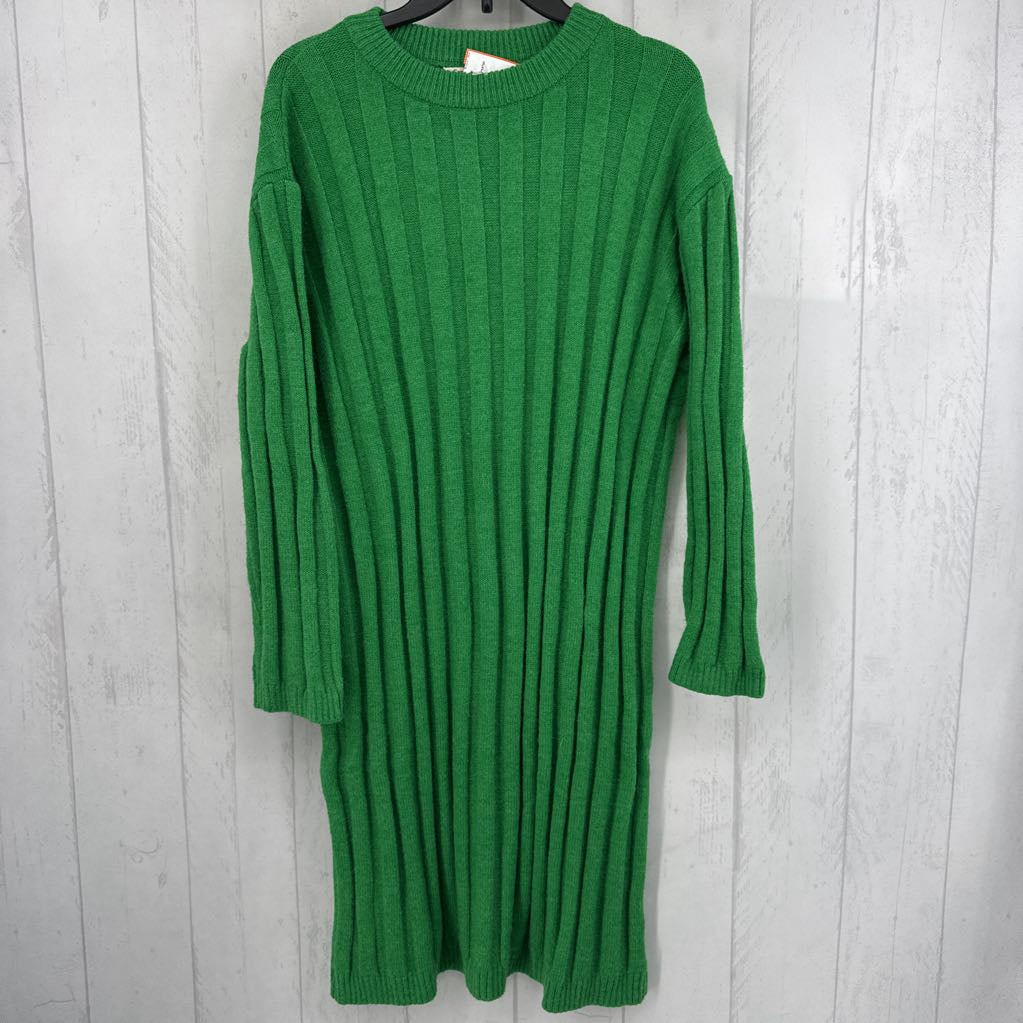 S rib knit sweater dress