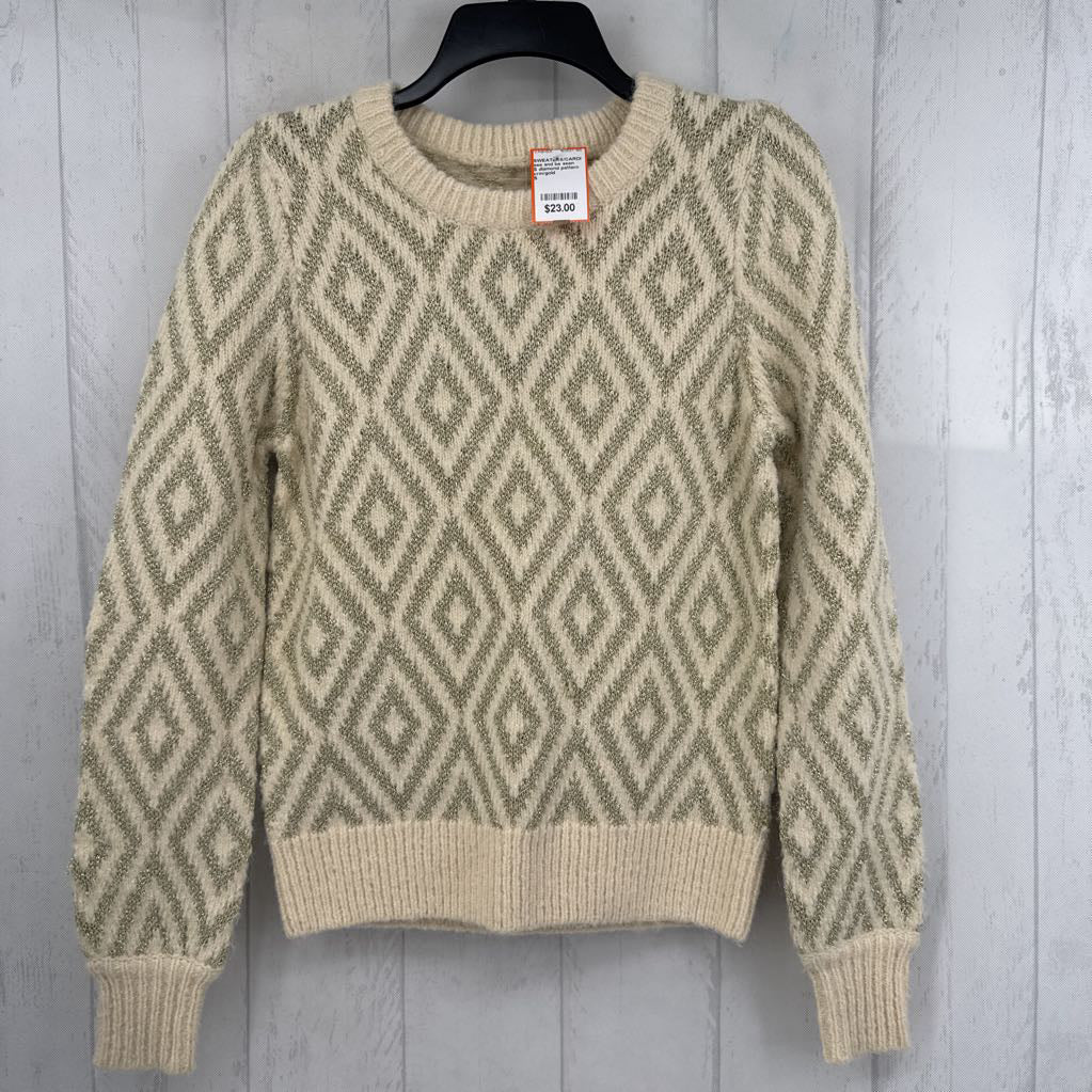 S diamond pattern crewneck sweater