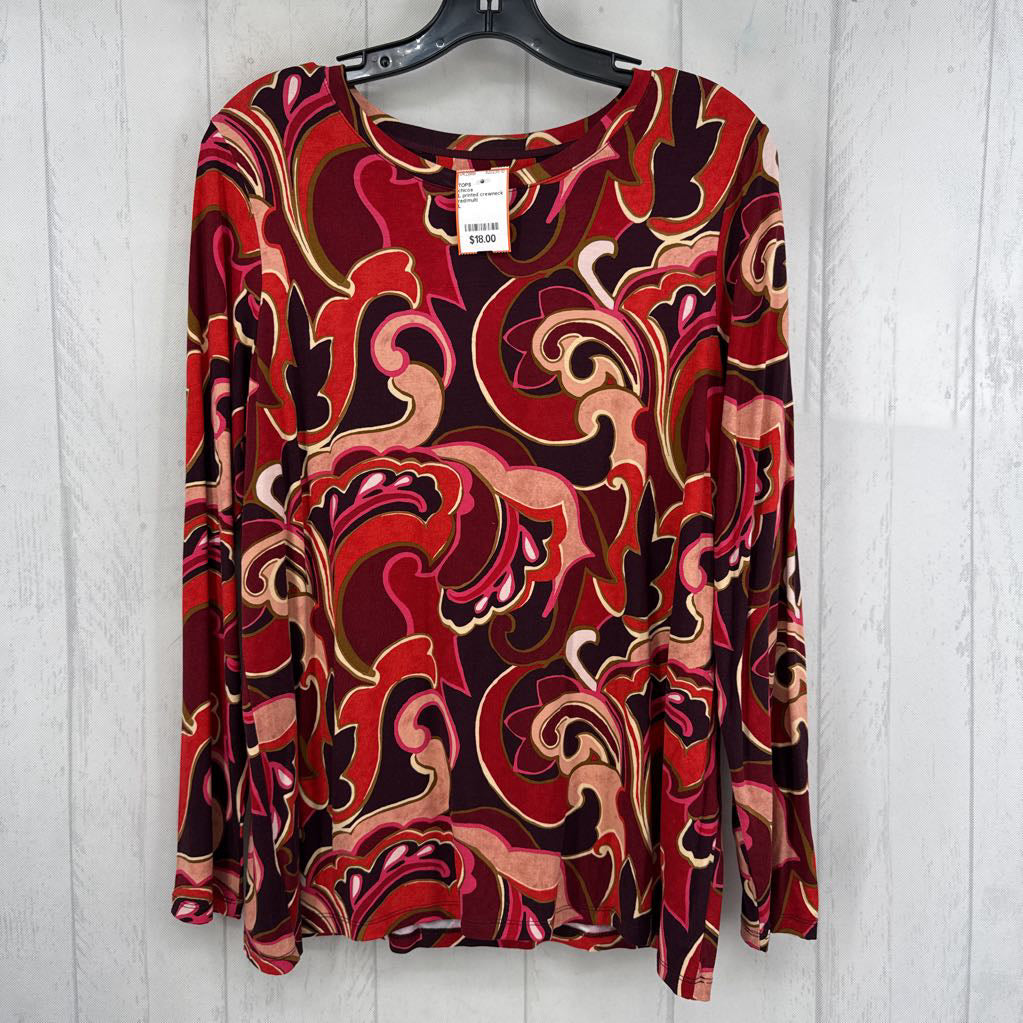 L printed crewneck l/s tee