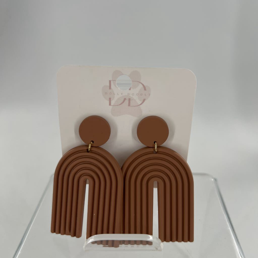 brown clay earrings