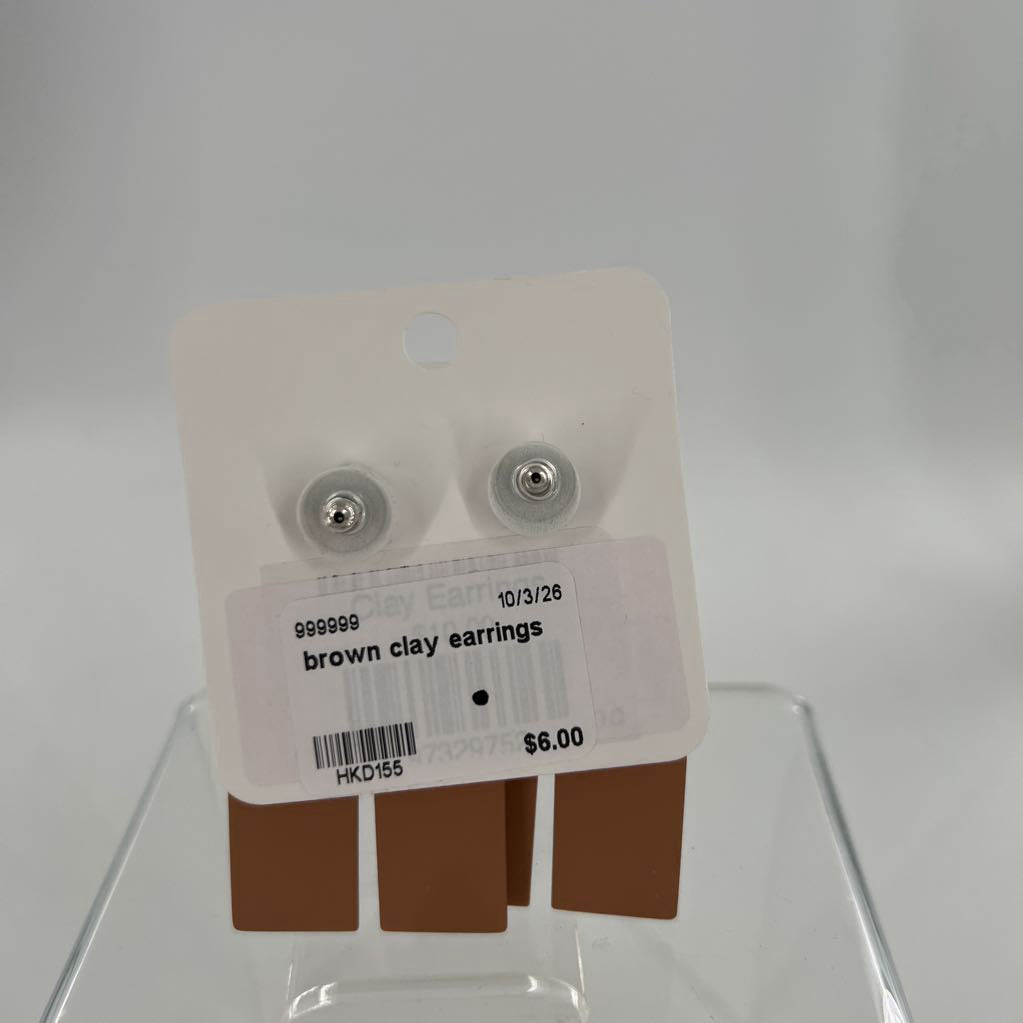 brown clay earrings