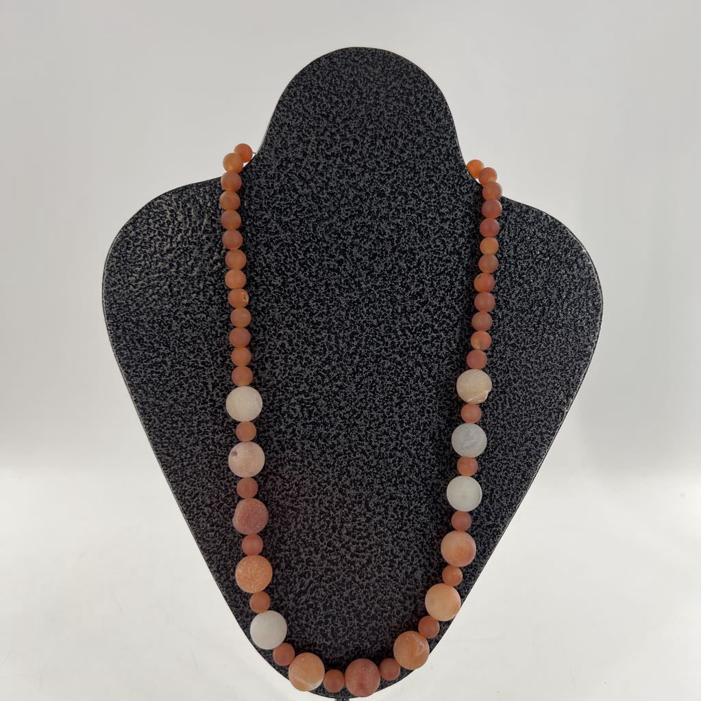 brown glass beaded toggle necklace